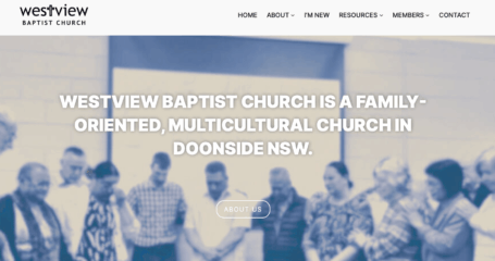 Westview Baptist Church website screenshot